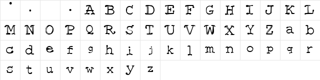 Mattfont Oblique  glyph index