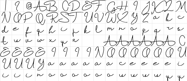 Firpi Lephril Regular  glyph index