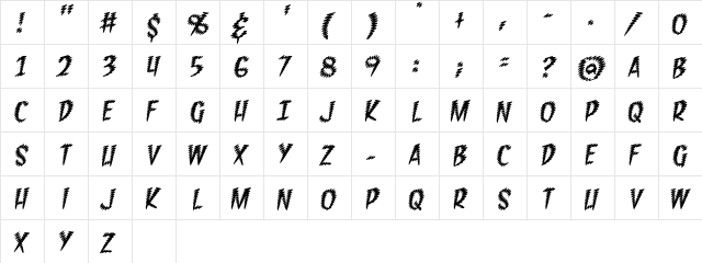 Feedback BB Italic  glyph index