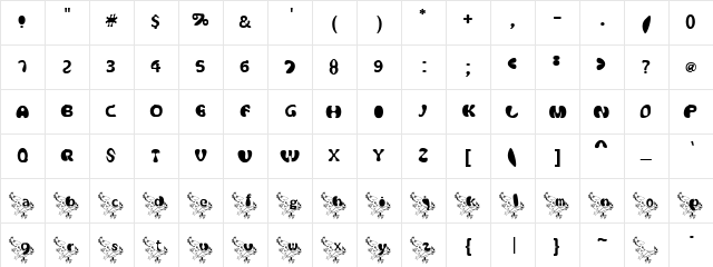 PsychodelicChat Regular  glyph index
