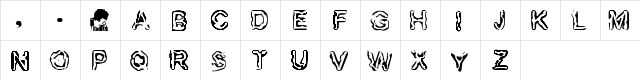 New Regular  glyph index