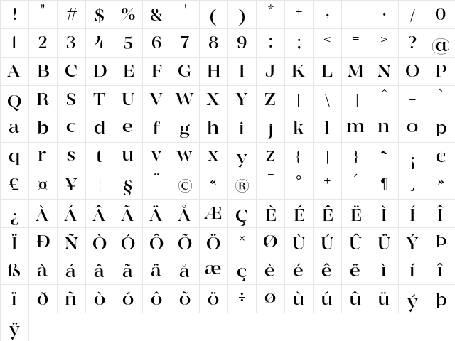 MADE Coachella Light  glyph index