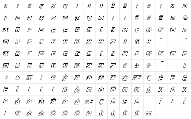 ScanLine Regular  glyph index
