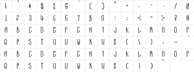 Cylinder Regular  glyph index