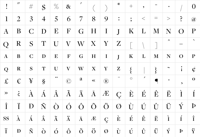 Freight Disp Medium SC  glyph index