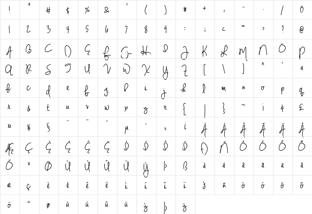 Jennifer Lynne Bold  glyph index