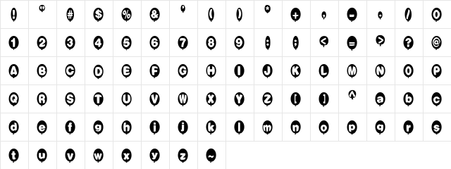 80 Regular  glyph index