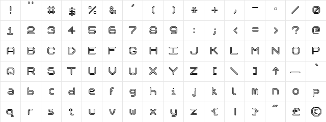 Speculum Outline Regular  glyph index