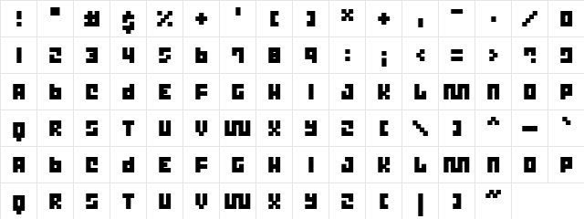 Trick Thik Regular  glyph index