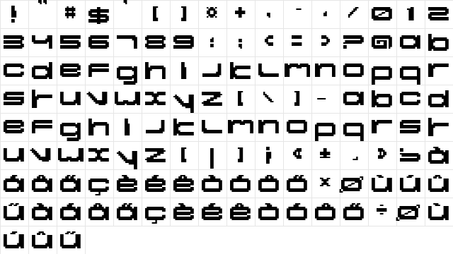 spotdot Regular  glyph index