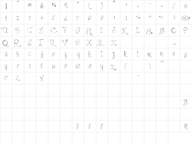 Romer#1 Regular  glyph index