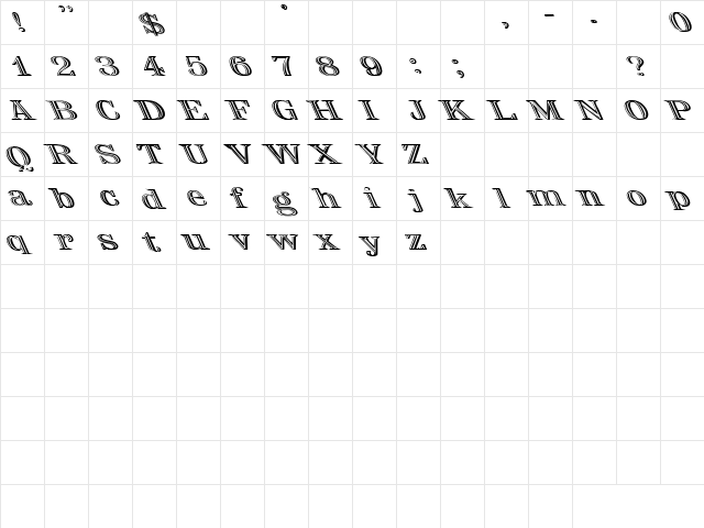 Lilac 2 Plain  glyph index