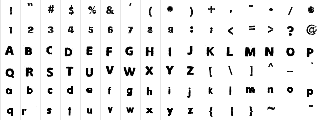 Snow Times Regular  glyph index
