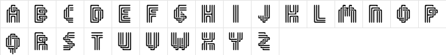 Tristeak Ribbon Regular  glyph index