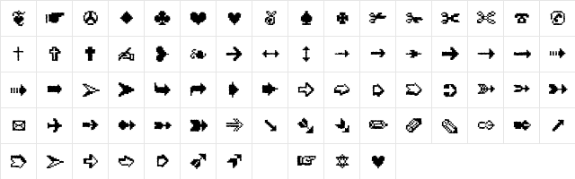 XRough17 Becker Regular  glyph index