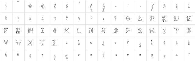 Lightning Strike Regular  glyph index