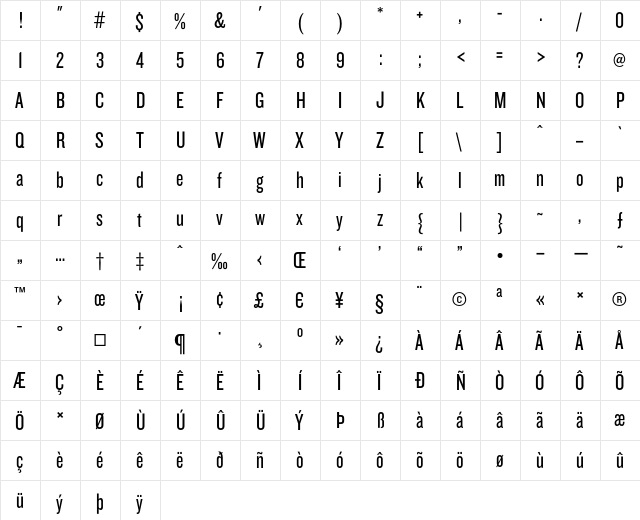 Knockout HTF28-JuniorFeatherwt  glyph index