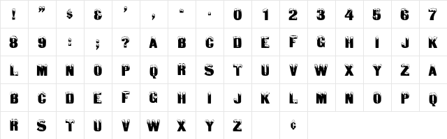Tone And Debs  glyph index