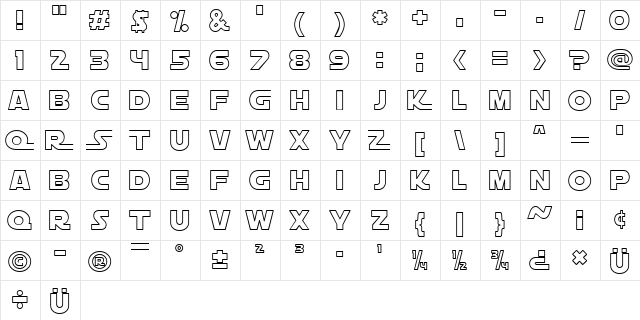 A New Hope Outline Regular  glyph index