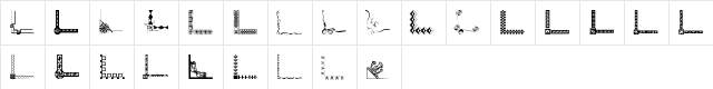 Vintage Decorative Corners 28 Regular  glyph index