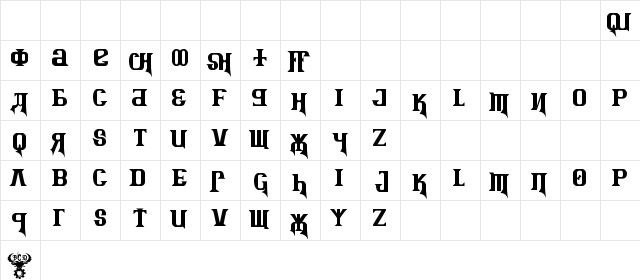 Kremlin Advisor Display Kaps Bo Bold  glyph index