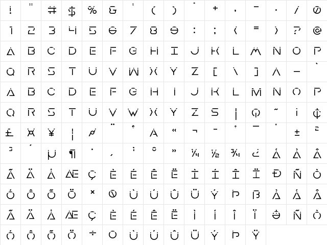 Earth Orbiter Laser Regular  glyph index