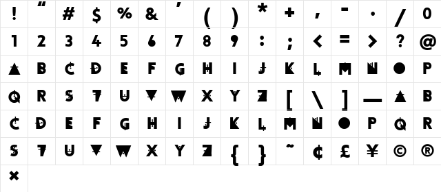 Tourmaline Deconstructed 2  glyph index