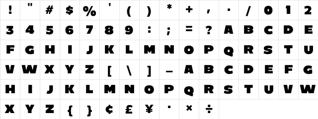 C800 Regular  glyph index
