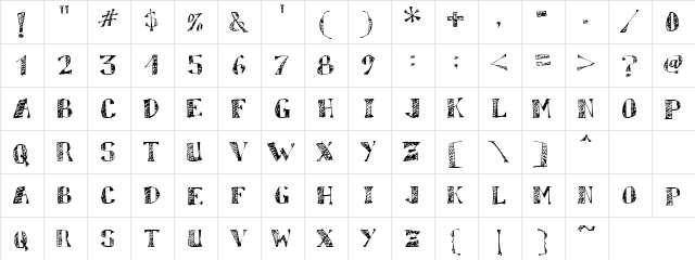Childish Style Regular  glyph index