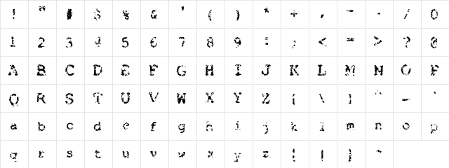 Brokenbaby Regular  glyph index