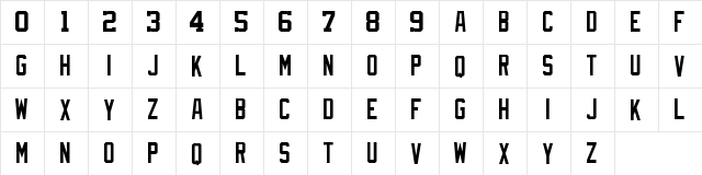 MLB Nationals Regular  glyph index