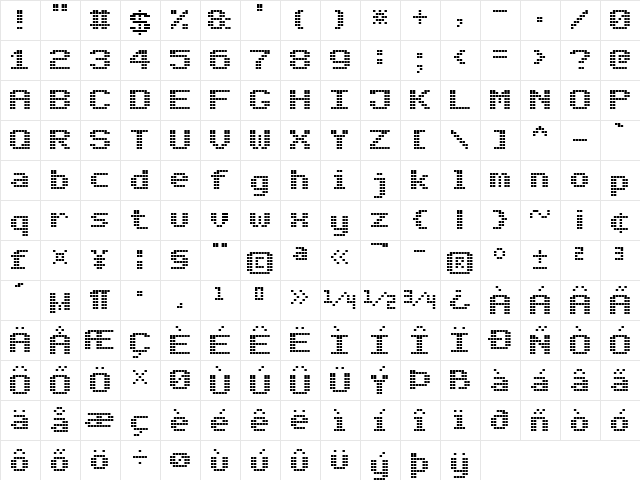 Bold LED Board-7 Regular  glyph index
