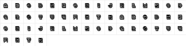 Bonjour 3D Regular  glyph index