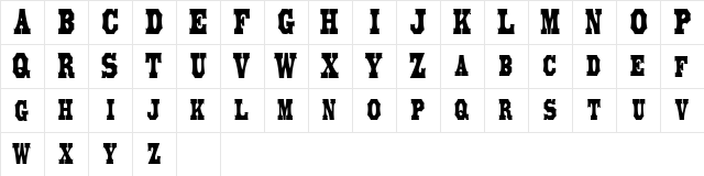 LibertySpikeCondensed Regular  glyph index