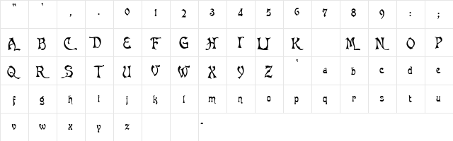 Asphodel!" Regular  glyph index