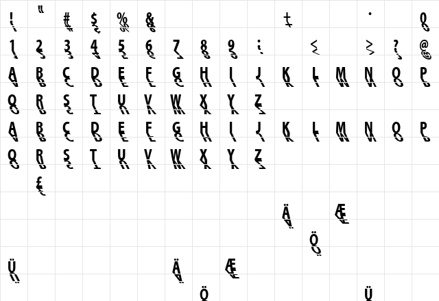 MirrorKlein Shadows  glyph index