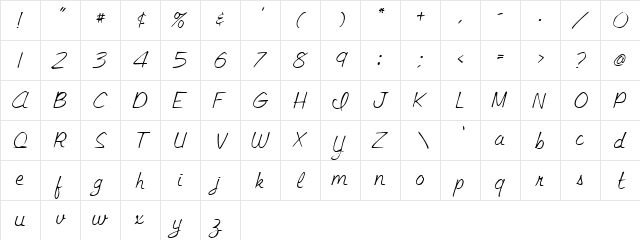 Zoon Oblique  glyph index