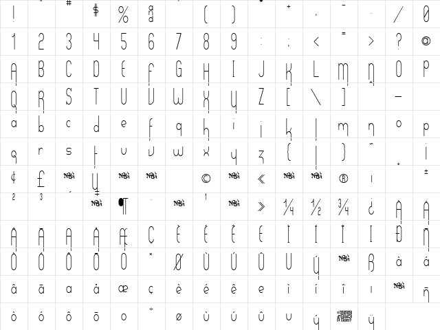 Verticalization Regular  glyph index