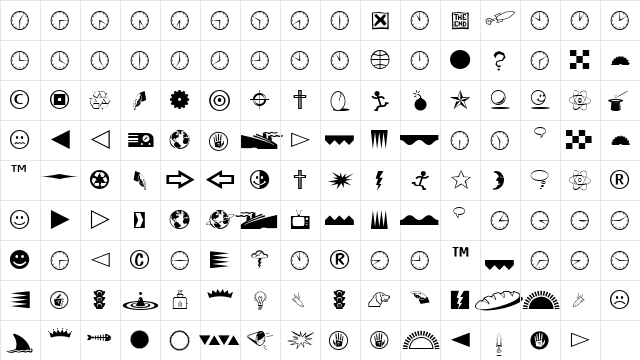 AIEclectic Regular  glyph index