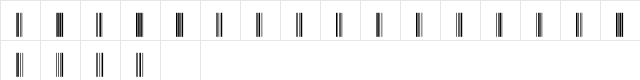 CODABAR1 Normal  glyph index