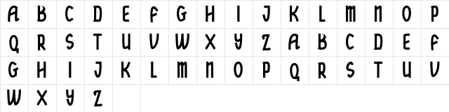 hypnotique personal use Regular  glyph index