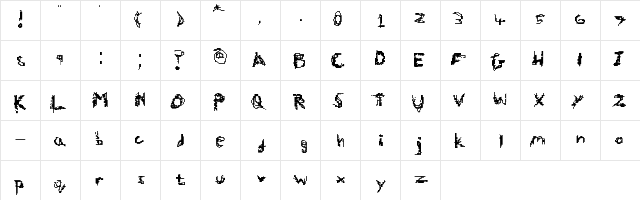 Hallworth Regular  glyph index