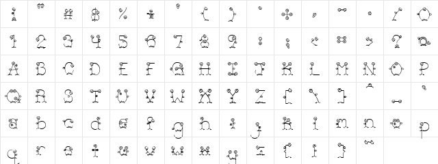 PC Garden Regular  glyph index