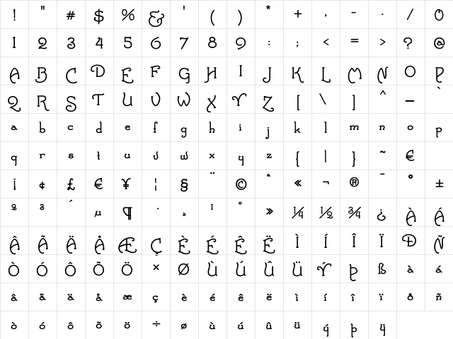 Santa'sSleighFull Bold  glyph index
