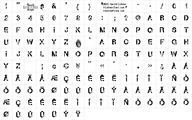 Subtext Regular  glyph index