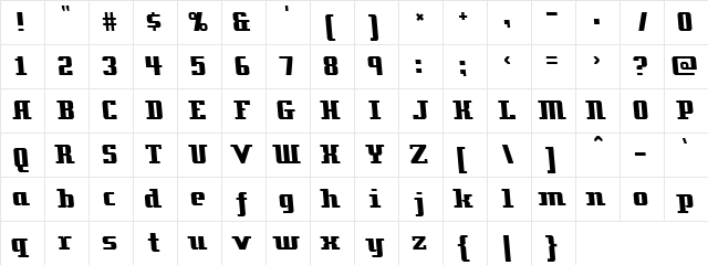 Zenith 2000 Regular  glyph index