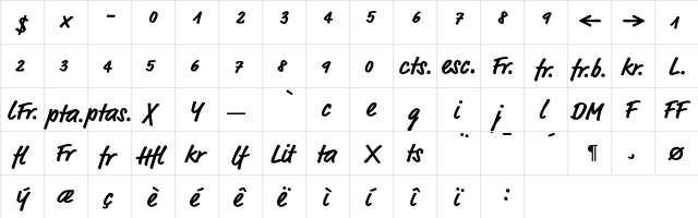 Market-BoldExpert Regular  glyph index