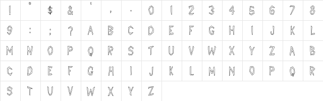 CavemanHC Regular  glyph index
