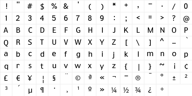 TruthCYR Regular  glyph index