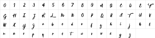 Calypsoka Regular  glyph index